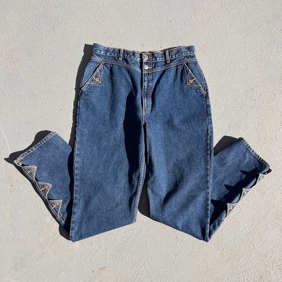 Vintage 90s Lawman high rise bareback concho detail cowgirl western mom jeans - Picture 1 of 5